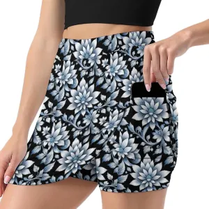Cute Cats Pattern Tennis Skirts for Women with Pockets High Waisted Athletic Golf Skorts Skirts A-Line Mini Short Skirt