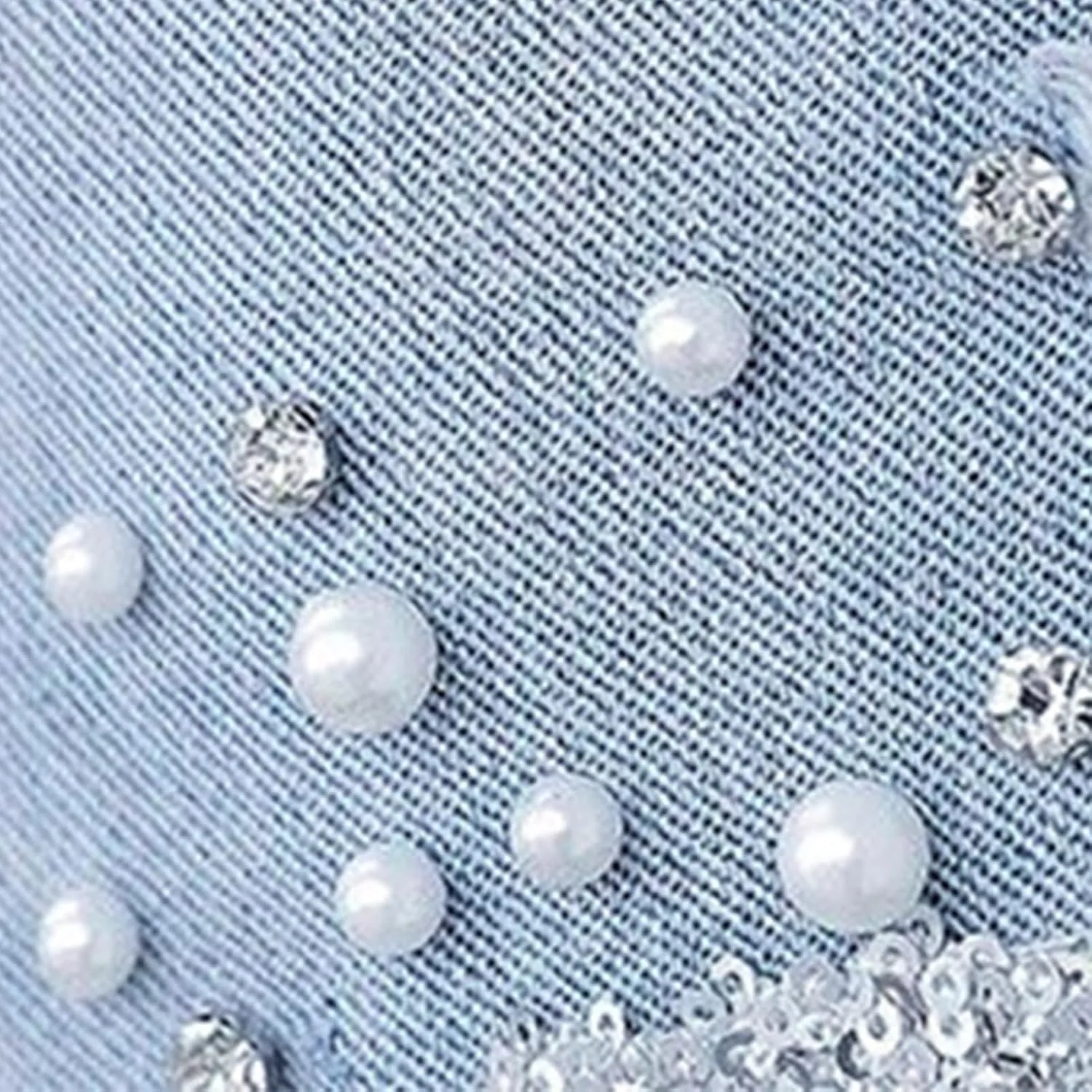 Cyparel Women's Stretch Skinny Jeans Pearl Beaded Fringe Tassels Frayed Butt Lifting Slim Fit Denim Pants