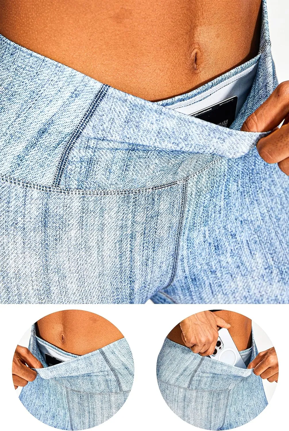 Denim Leggings for Women,High Waisted Tummy Control Stretchy Pants,Buttery Soft Butt Lifting Casual Jeans for Women.