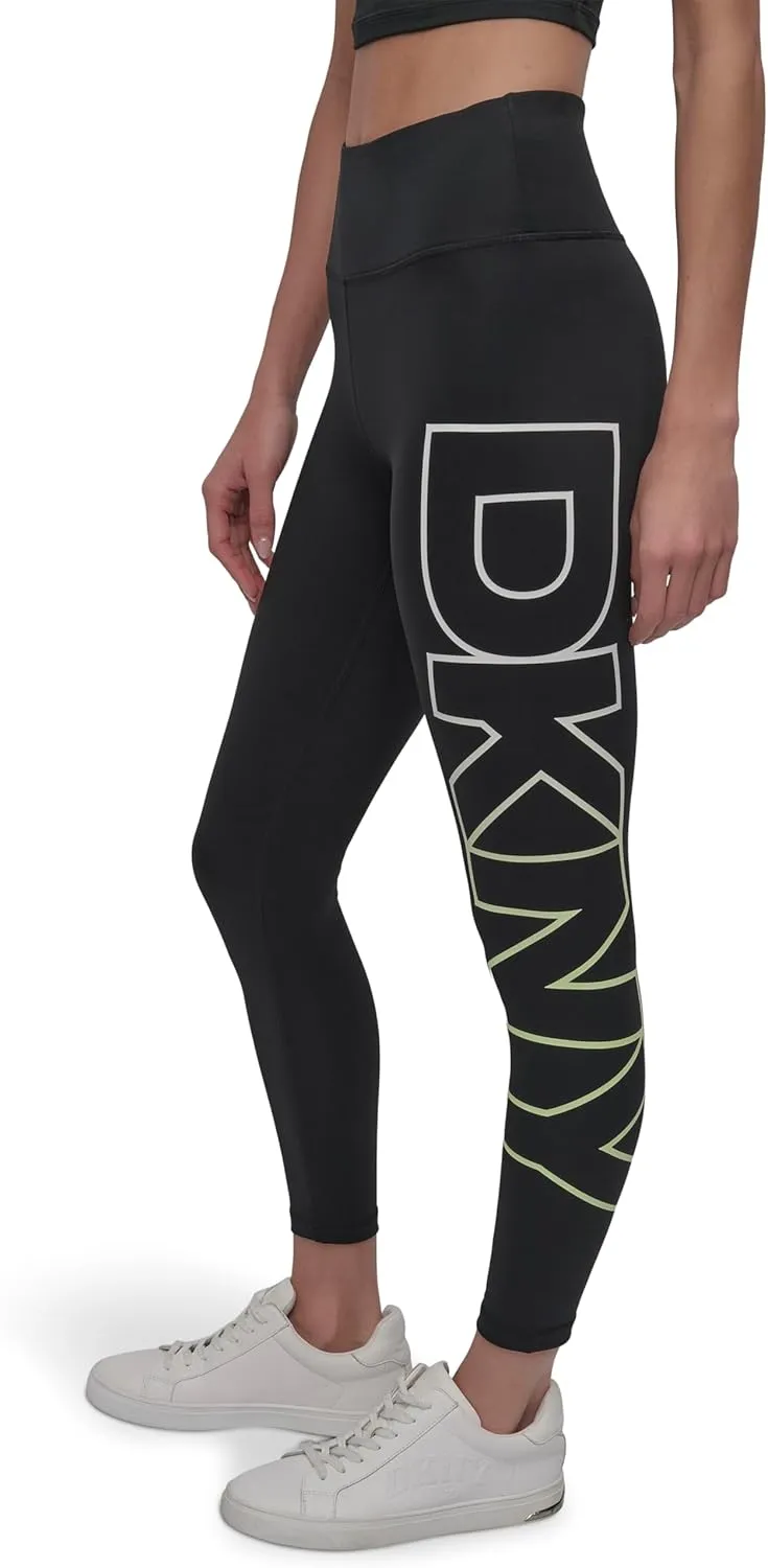 DKNY Women's Exploded Logo High Waist Balance Compression Legging