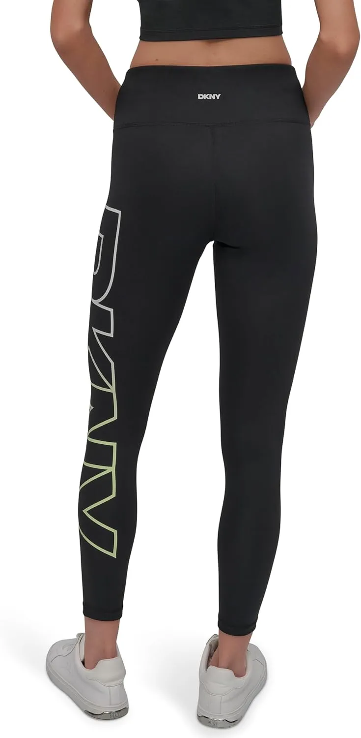 DKNY Women's Exploded Logo High Waist Balance Compression Legging