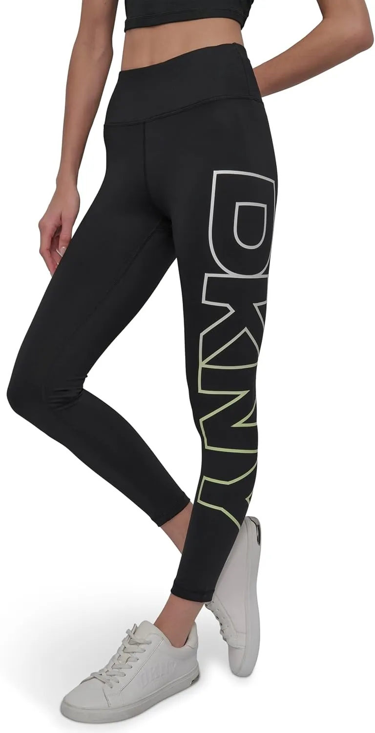 DKNY Women's Exploded Logo High Waist Balance Compression Legging