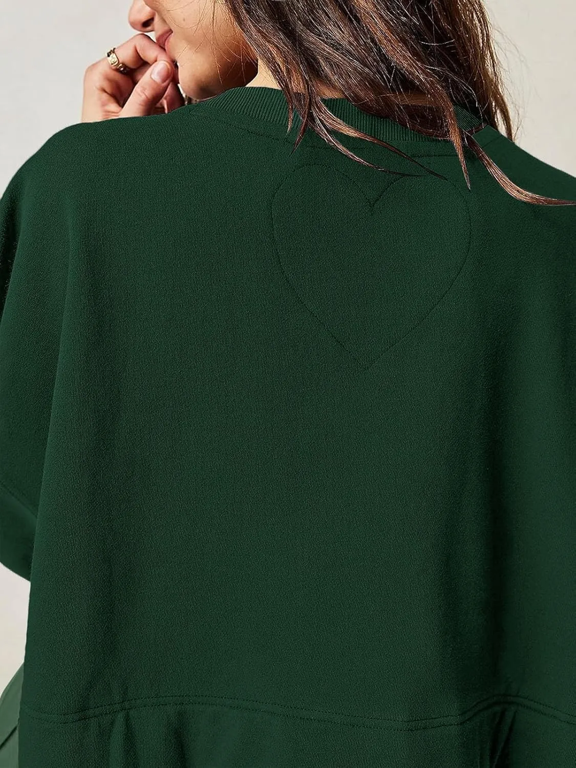 Dokuritu Sweatshirt Dress Women Crew Neck Long Sleeve Patchwork Pullover Tops Flowy Oversized Sweatshirt Mini Dress