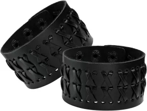 Eigso Vintage Retro Punk Braceler Wide Belt Wristband PU Leather Snap Button Clasp for Men Women