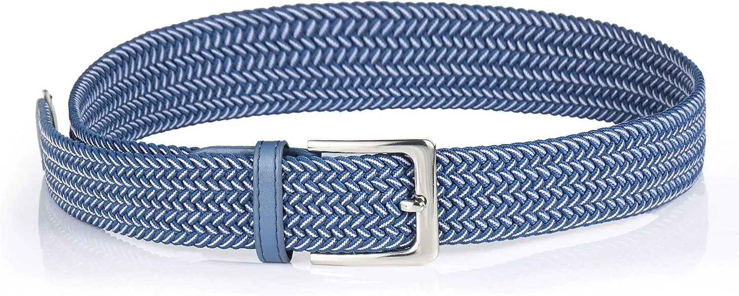 Elastic Braided Belt, 1 3/8", Woven Stretch Belt for Golf Casual Jeans Shorts Pants