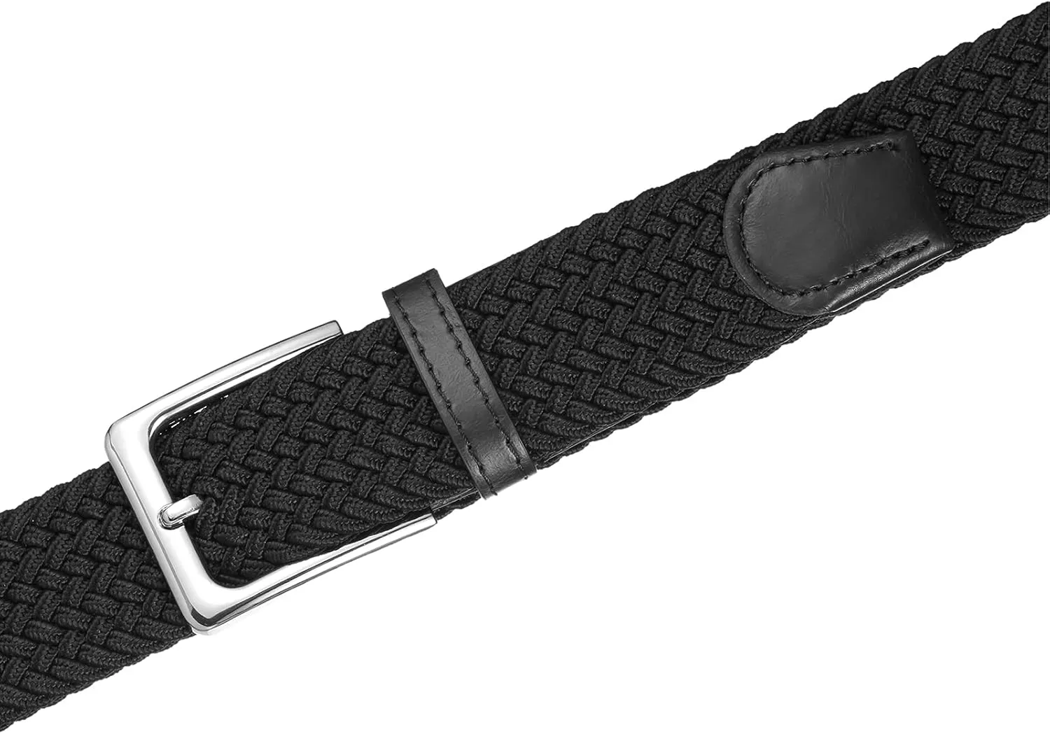 Elastic Braided Belt, 1 3/8", Woven Stretch Belt for Golf Casual Jeans Shorts Pants
