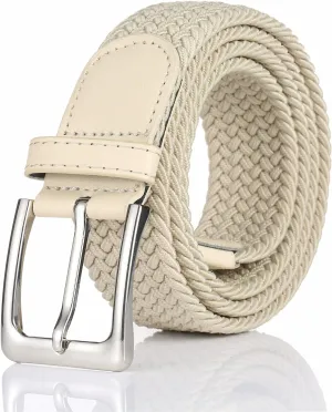 Elastic Braided Belt, 1 3/8", Woven Stretch Belt for Golf Casual Jeans Shorts Pants