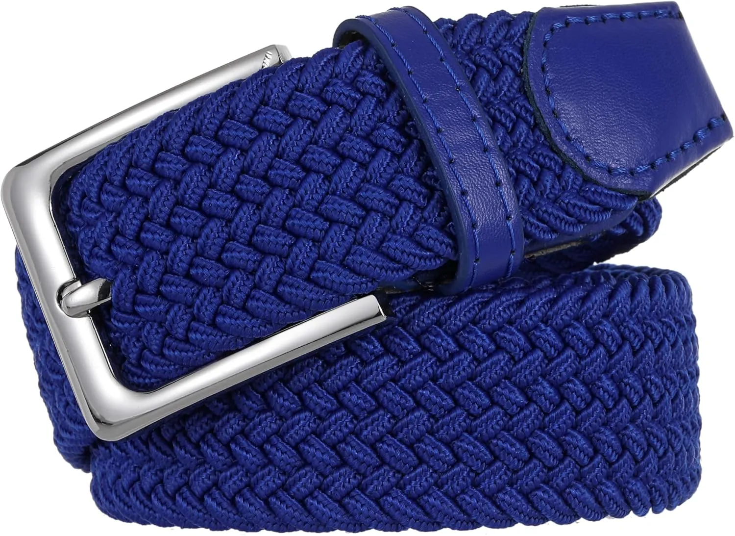 Elastic Braided Belt, 1 3/8", Woven Stretch Belt for Golf Casual Jeans Shorts Pants