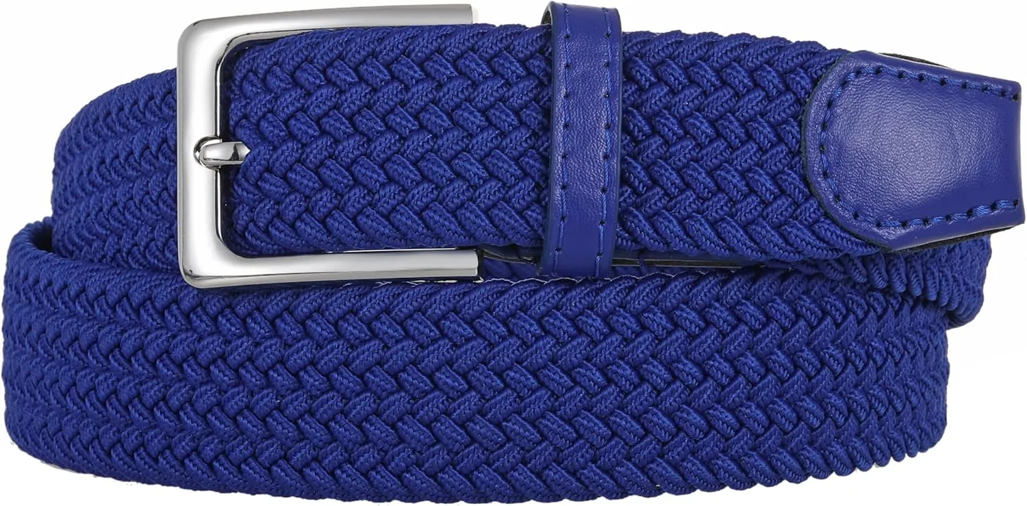 Elastic Braided Belt, 1 3/8", Woven Stretch Belt for Golf Casual Jeans Shorts Pants