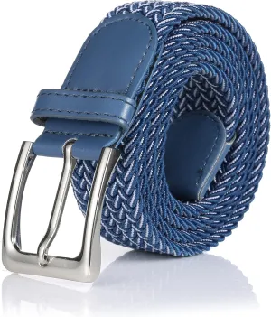 Elastic Braided Belt, 1 3/8", Woven Stretch Belt for Golf Casual Jeans Shorts Pants
