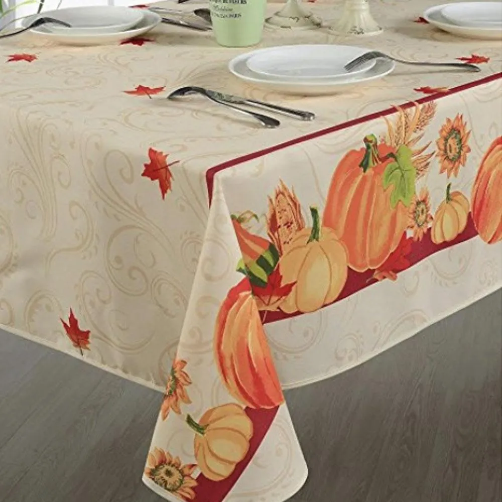 European Autumn Leaves Fabric Tablecloth