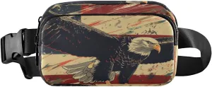 Fanny Pack Rustic Painting American Bird Print Water Resistant Crossbody Waist Pack Adjustable Belt for Running Hiking Traveling 85.31.6 inch