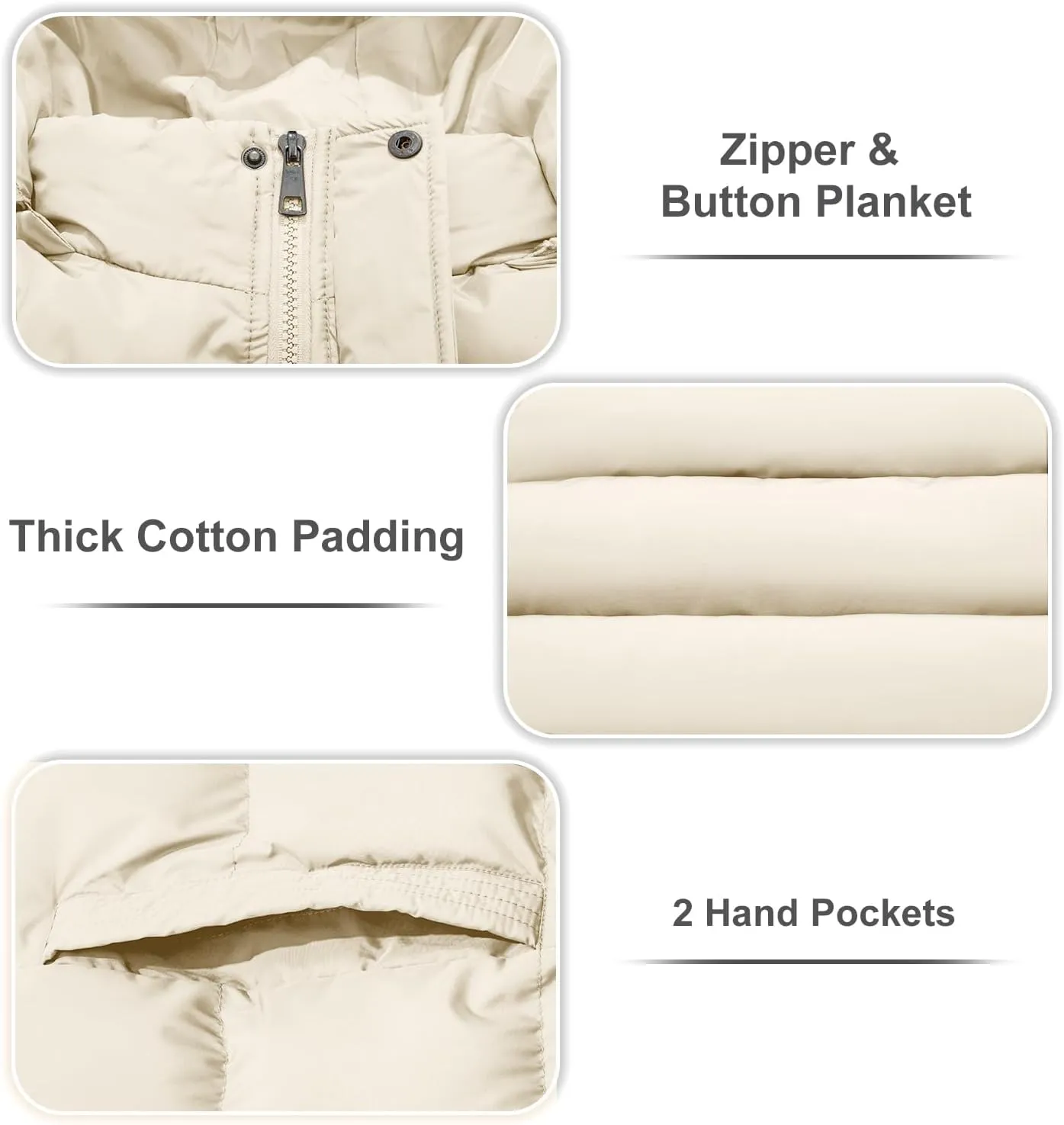 FARVALUE Women's Winter Coat Thicken Puffer Jacket Warm Bubble Coat with Removable Hood