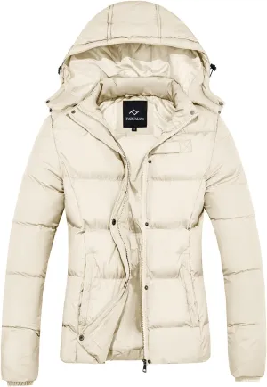 FARVALUE Women's Winter Coat Thicken Puffer Jacket Warm Bubble Coat with Removable Hood