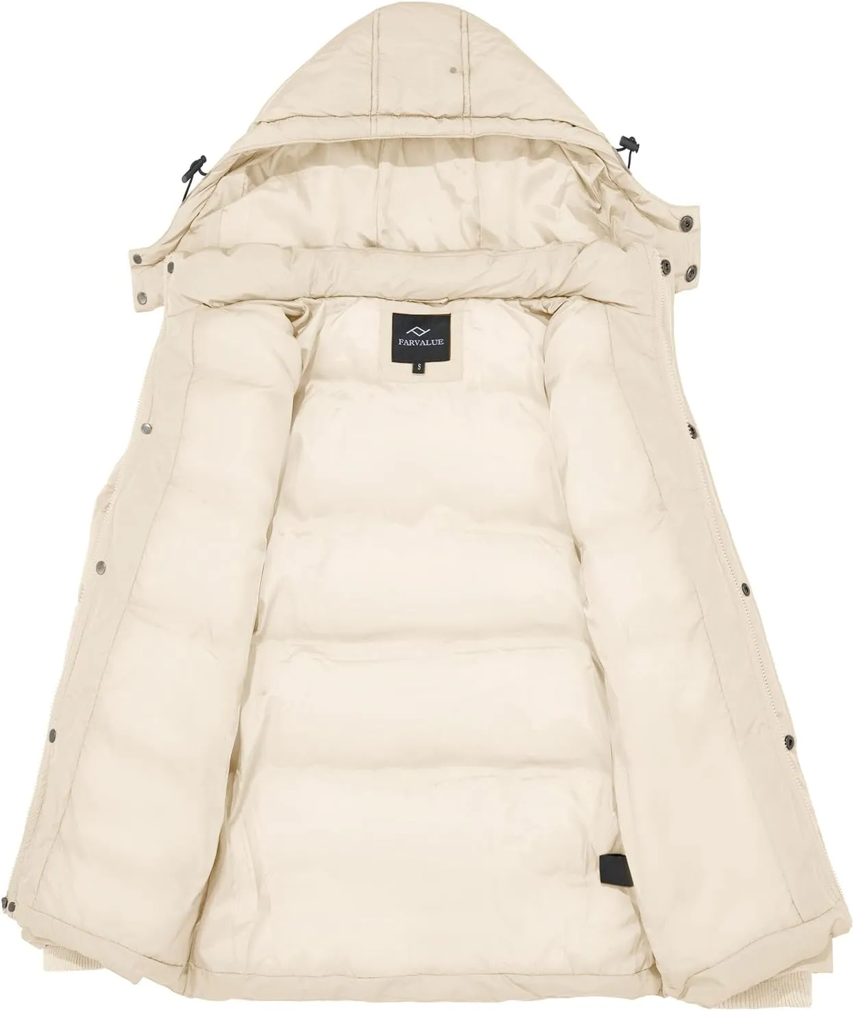 FARVALUE Women's Winter Coat Thicken Puffer Jacket Warm Bubble Coat with Removable Hood