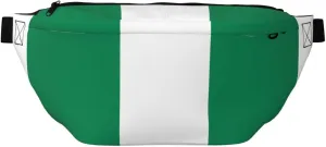 Flag Of Nigeria Stylish Crossbody Waist Pack - Versatile And Compact Travel Pouch For Hands-Free Storage, Black, PBYB-12185A