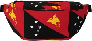 Flag Of Papua New Guinea Stylish Crossbody Waist Pack - Versatile And Compact Travel Pouch For Hands-Free Storage
