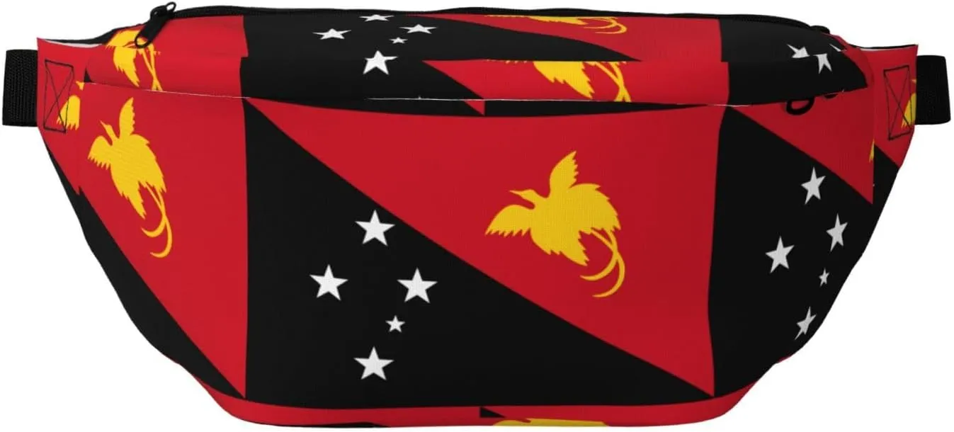 Flag Of Papua New Guinea Stylish Crossbody Waist Pack - Versatile And Compact Travel Pouch For Hands-Free Storage