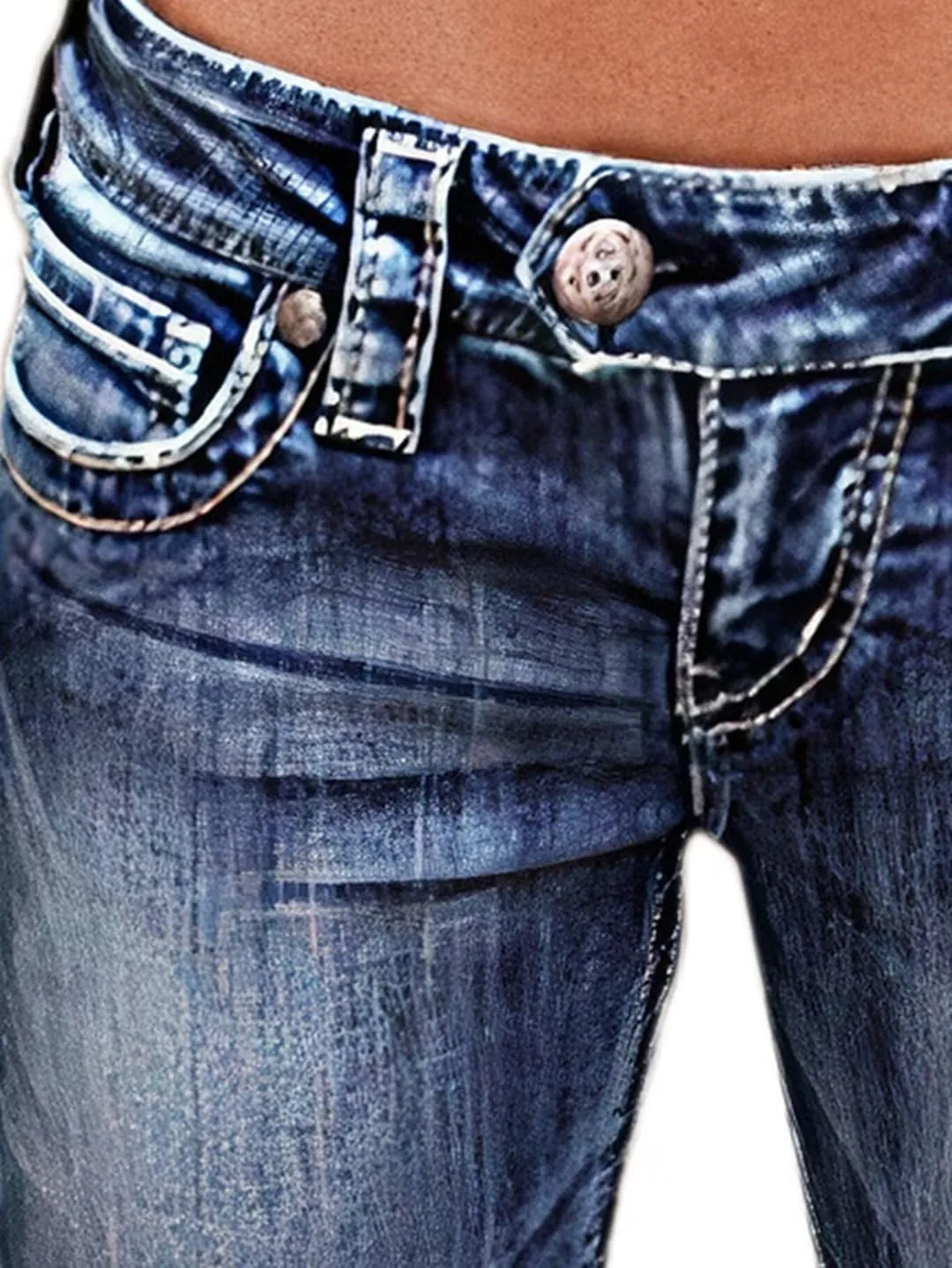 Flamingals Low Rise Jeans for Women Stretchy Skinny Straight Leg Bootcut Jeans Denim Pants