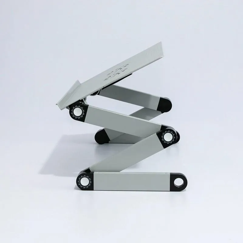 Foldable Laptop Desk with Fan & Mouse Board - Aluminum Alloy Height-adjustable