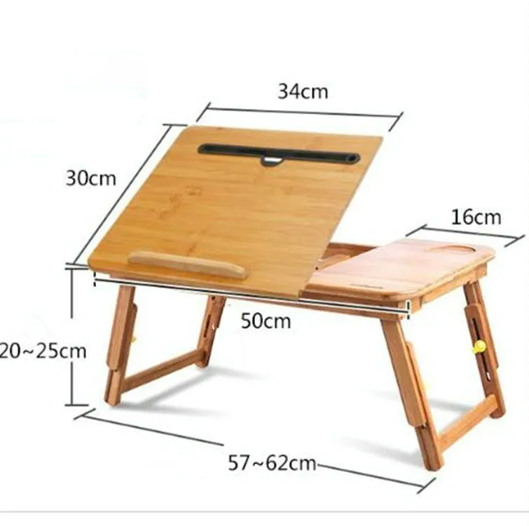 Foldable Laptop Table with Card Slot - Simple and Lazy Design