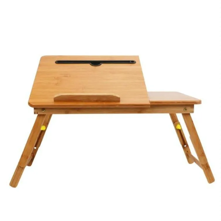 Foldable Laptop Table with Card Slot - Simple and Lazy Design