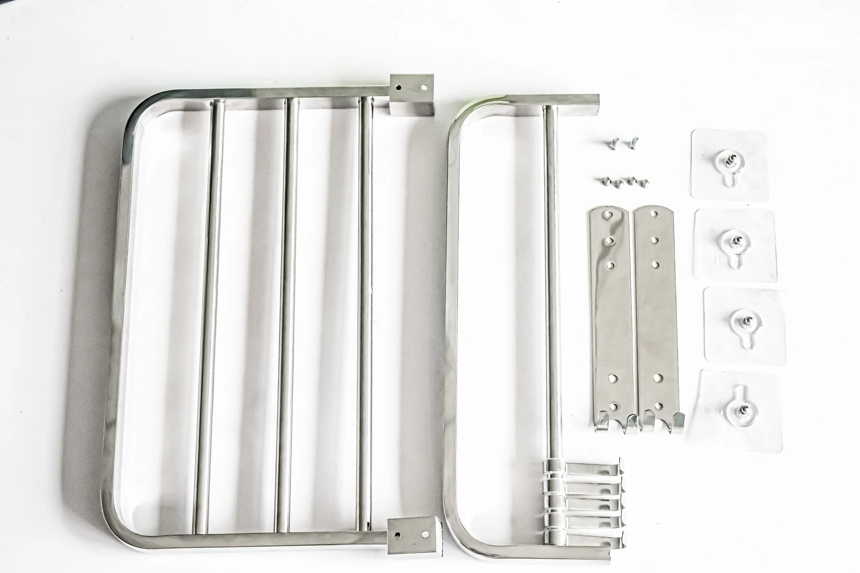 Fomozalr Towel rack , 28in Bath Towel Shelf with Double Towel Bar Wall Mount Holder Shelf, 304 Stainless Steel Rustproof Modern Brushed Finish Towel Racks for Bathroom Silver