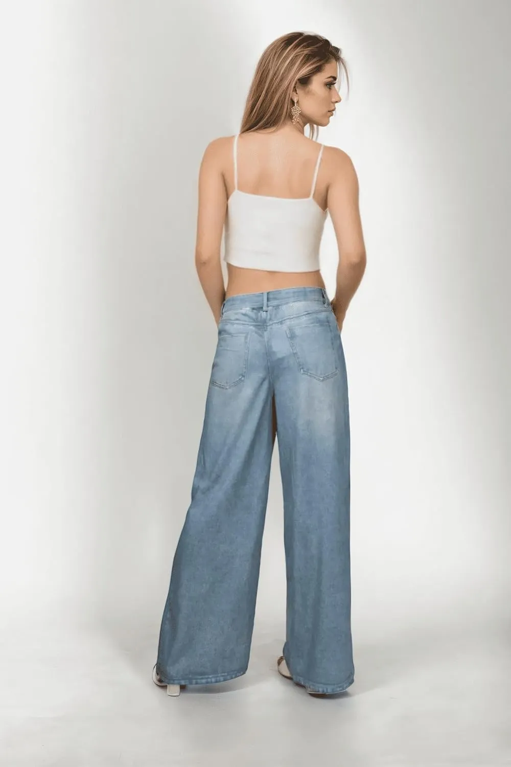 French Terry Sweatpant Jeans Denim Sweat Pants Look Like Jeans Baggy Wide Leg Stretch Pants Jeggings for Women Trendy