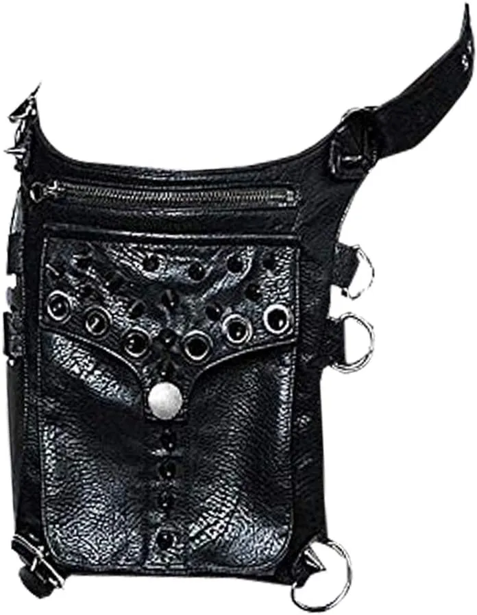 Gear Duke Vintage Gothic Retro Shoulder Waist Bags Steampunk Goth PU Leather Leg Thigh Holster Bags Purse Leg Bag