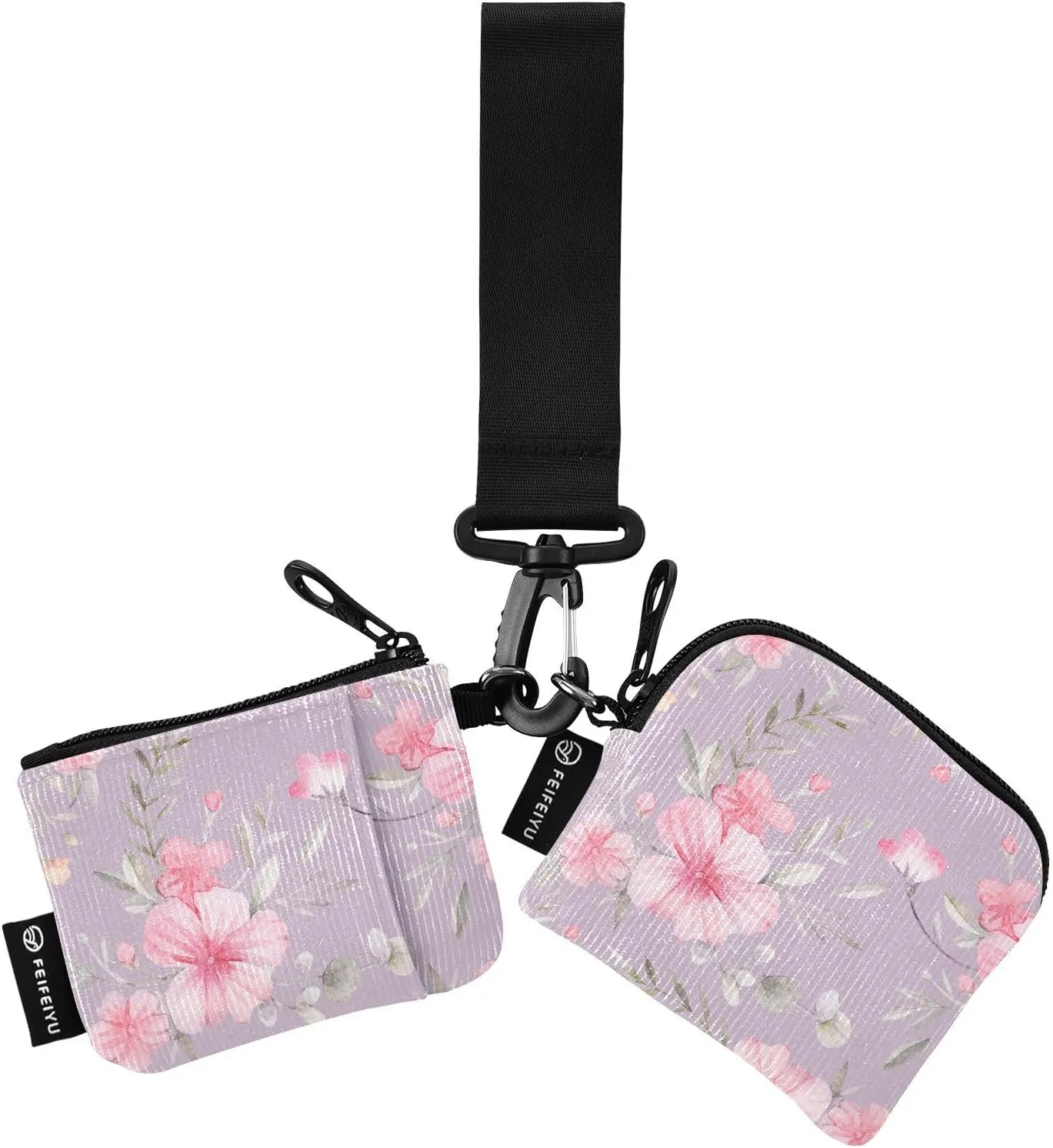 Gentle Rustic Flowers Wristlet Wallets for Women, Mini Coin Purse Portable Keychain Wallets for Women