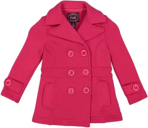 Girl Fleece Premium Quality Pea Coat with Buttons Size 2,3,4, SM, M, L, XL Perfect for Daily wear