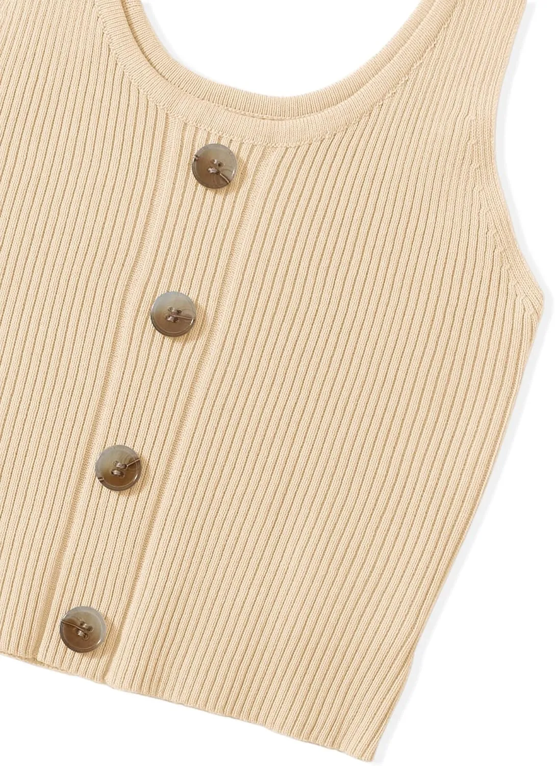 Girls Button Up Tank Top Sleeveless Kids Cute Knit Sweater Vest School Trendy Strap Camisole Undershirt Knitwear