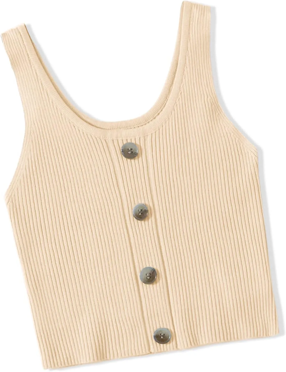 Girls Button Up Tank Top Sleeveless Kids Cute Knit Sweater Vest School Trendy Strap Camisole Undershirt Knitwear