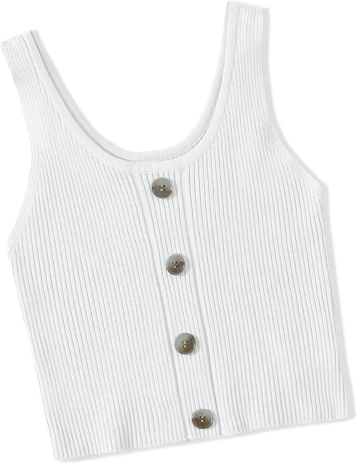 Girls Button Up Tank Top Sleeveless Kids Cute Knit Sweater Vest School Trendy Strap Camisole Undershirt Knitwear