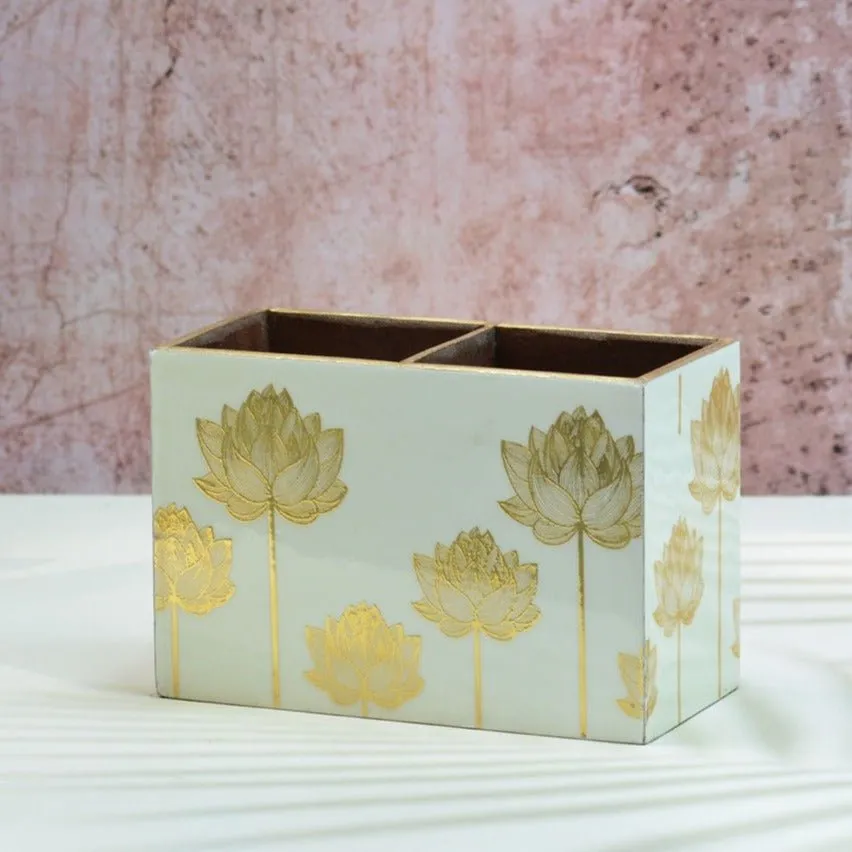 Gold Lotus MDF Cutlery Holder