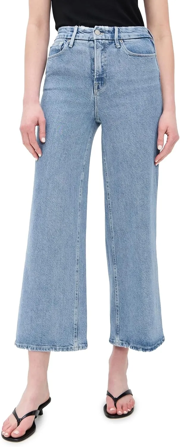 Good American Women's Soft Tech Good Skate Crop Jeans