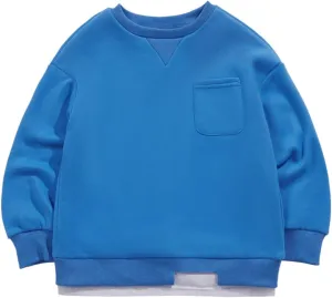 Haloumoning Boys Fleece Lined Sweatshirts Kids Fall Fashion Crewneck Pullover Clothes with Pocket 5-14 Years