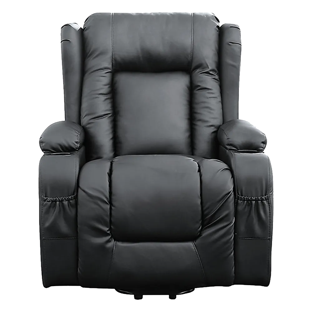Heated Leather Recliner w/ Massage, USB, Cup Holders - Palermo