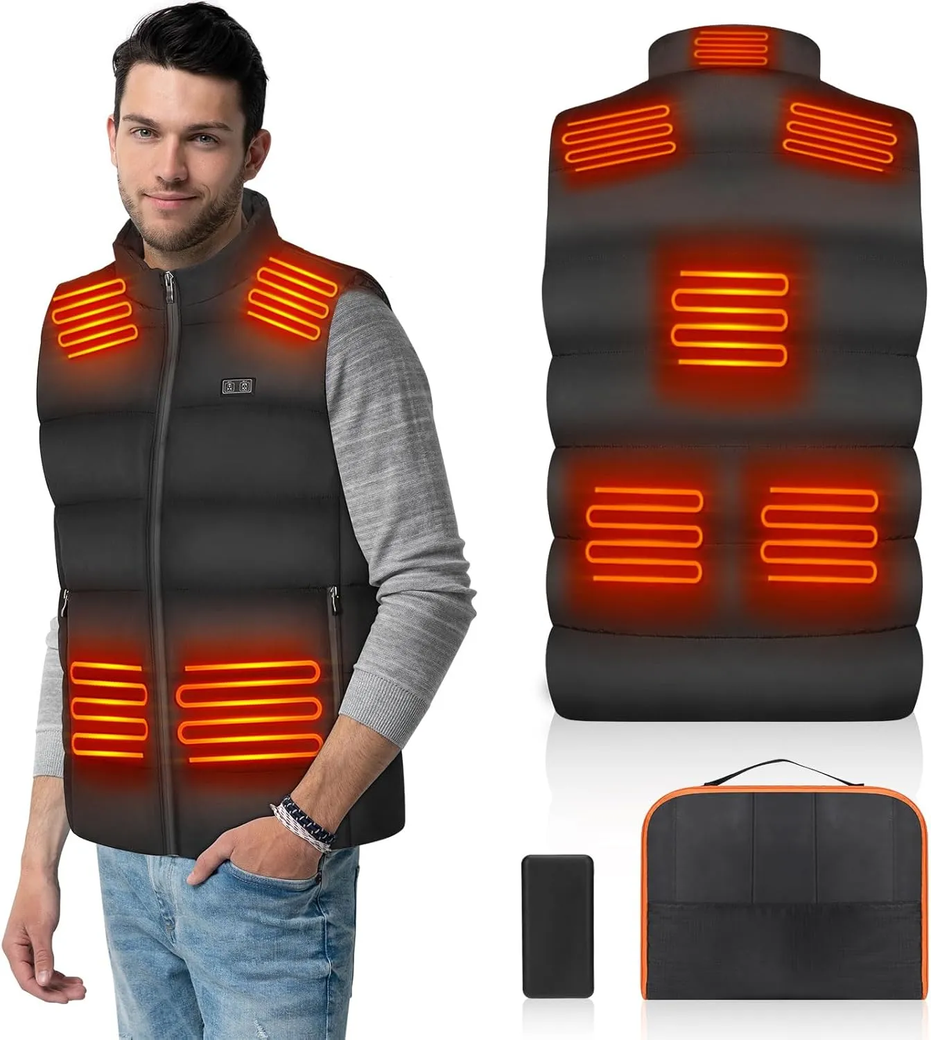 Heated Vest for Men Women with 16000mAh Battery Pack Included,Men's Lightweight Rechargeable Heating Jacket