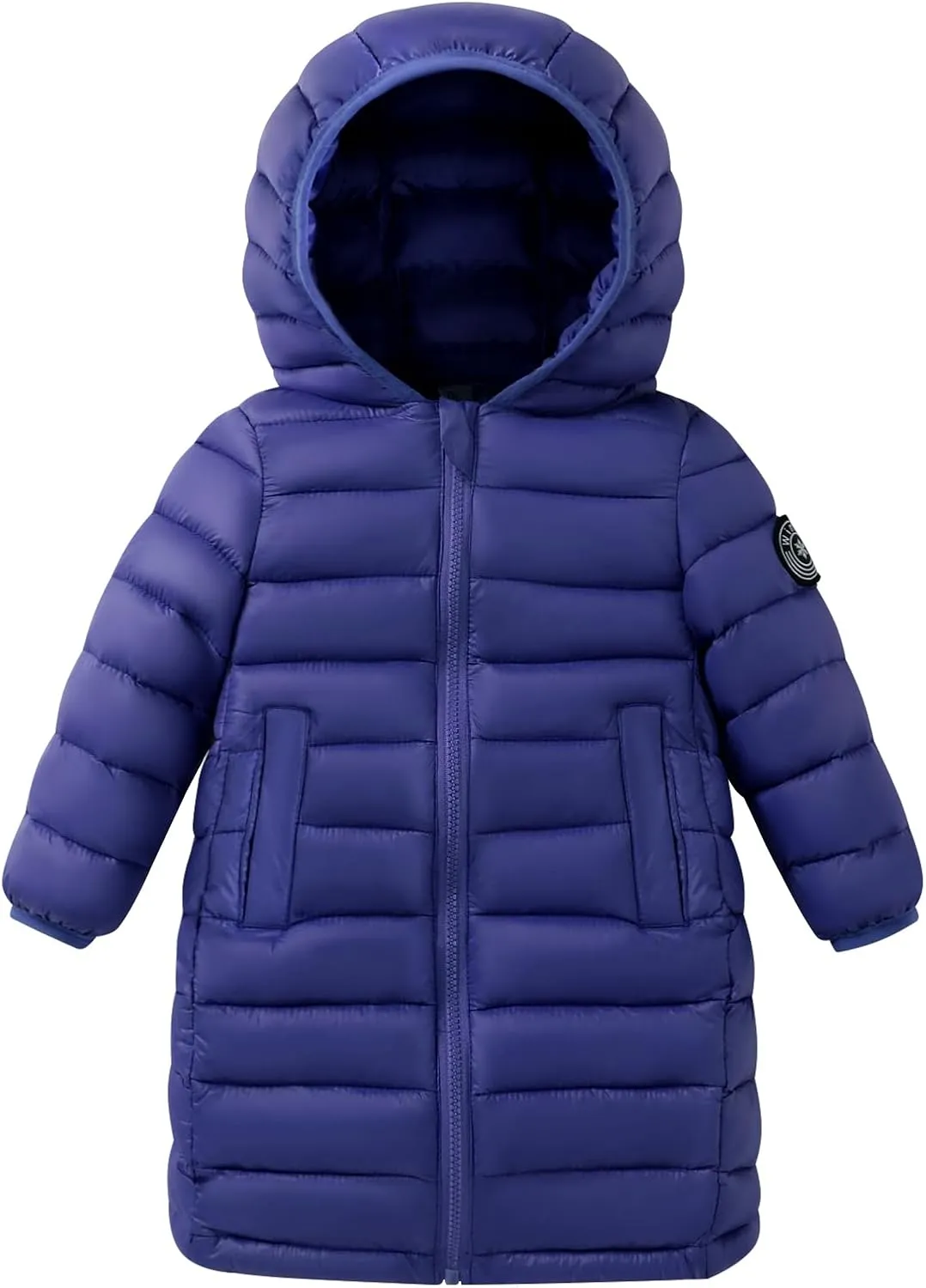 HILEELANG Kids Boy Girl Puffer Jacket Coat Hood Mid Length Light Weight Warm Insulated Padded Classic Solid Winter Outwear
