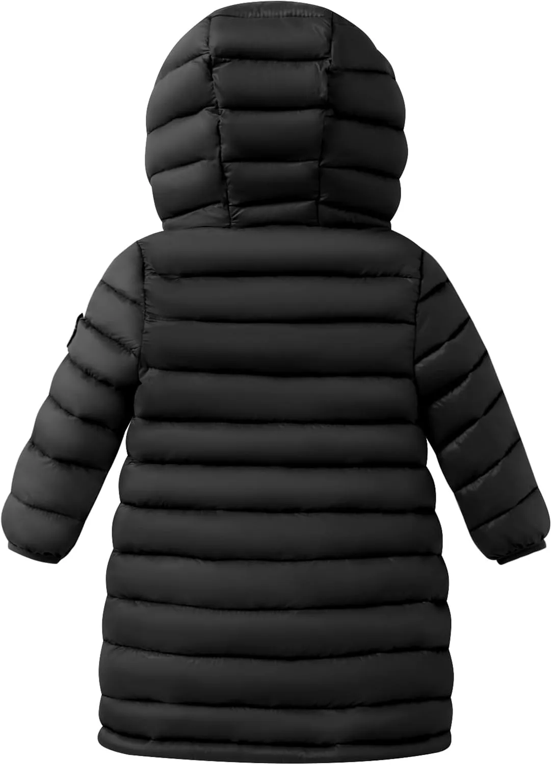 HILEELANG Kids Boy Girl Puffer Jacket Coat Hood Mid Length Light Weight Warm Insulated Padded Classic Solid Winter Outwear