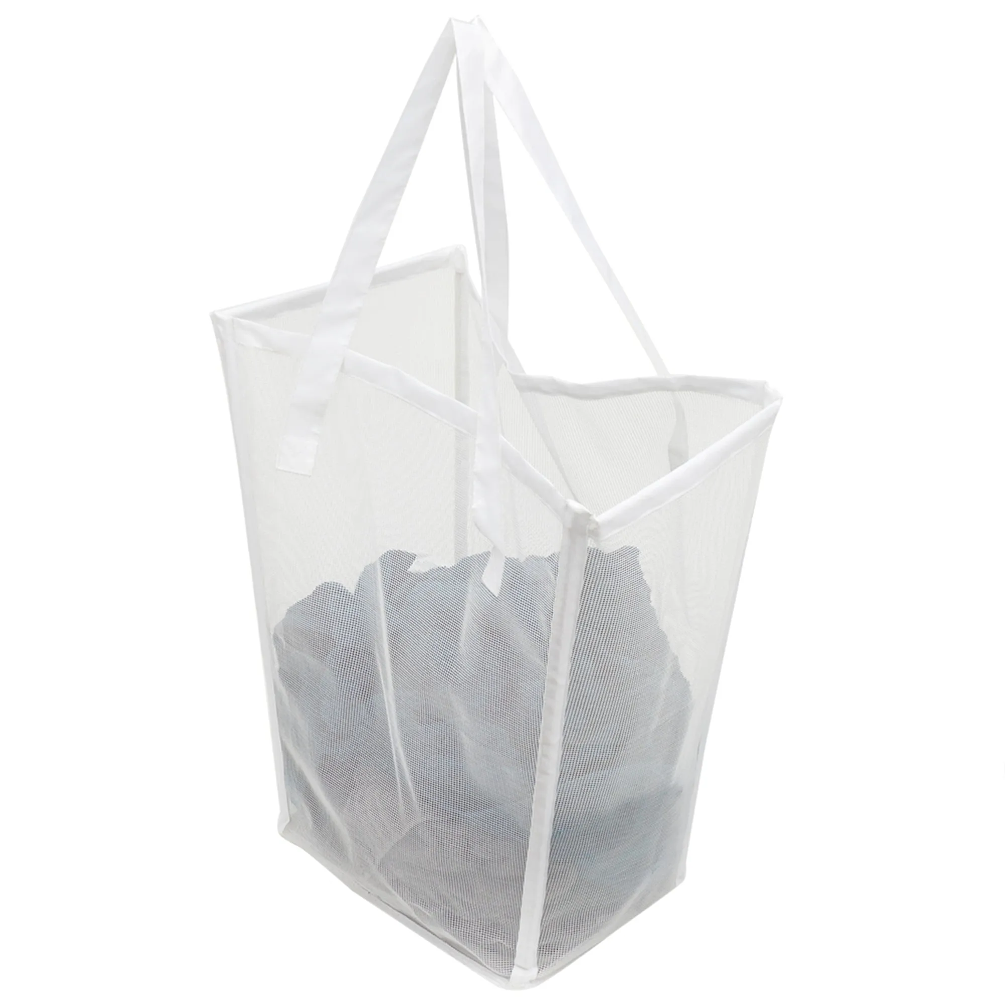 Home Basics Tapered Mesh Laundry Hamper with Handles