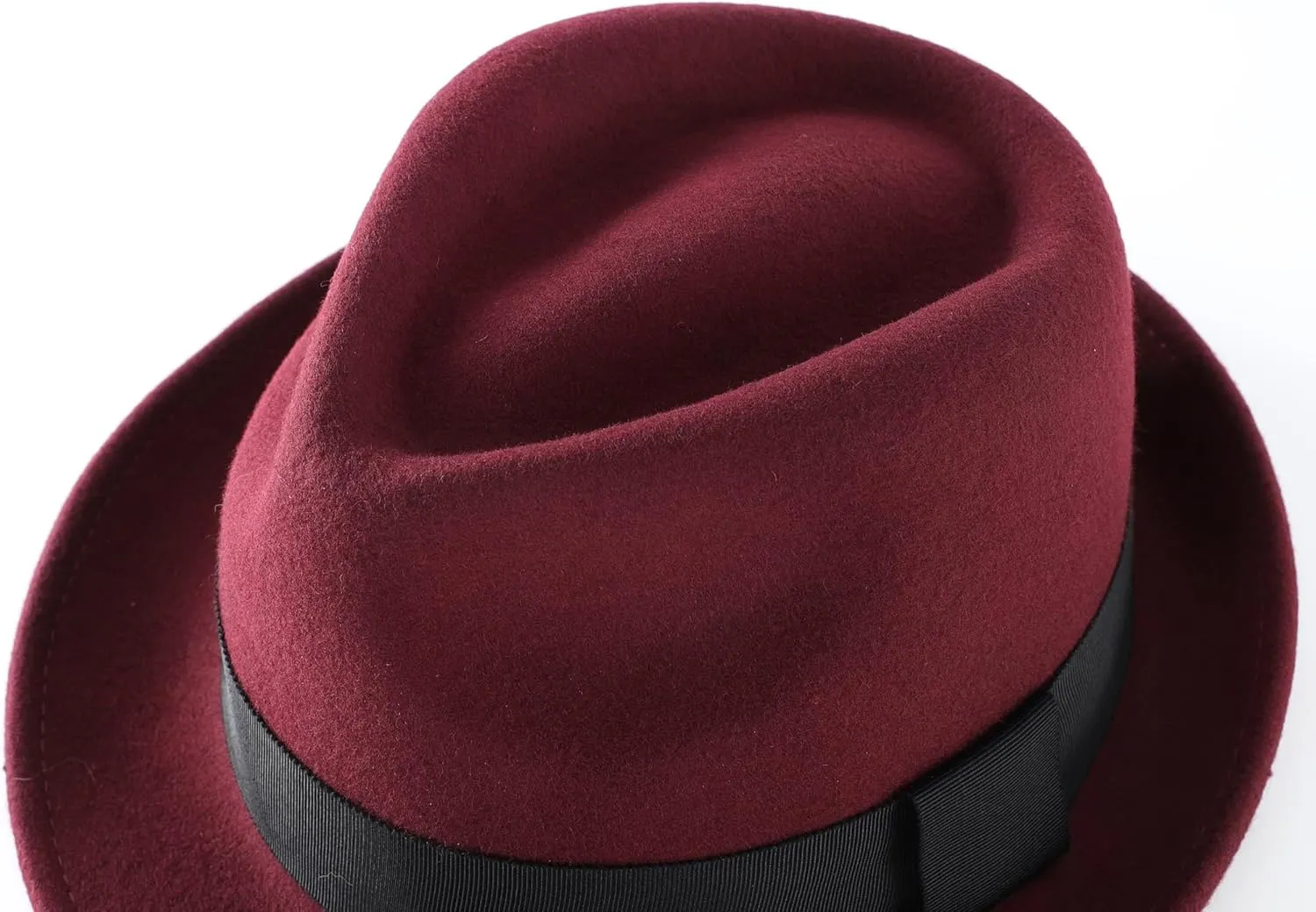 Home Prefer Men's Wool Felt Winter Hat Short Brim Fedora Hat