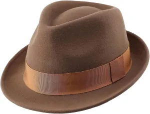 Home Prefer Men's Wool Felt Winter Hat Short Brim Fedora Hat