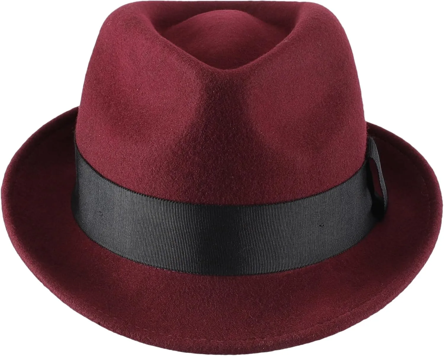Home Prefer Men's Wool Felt Winter Hat Short Brim Fedora Hat