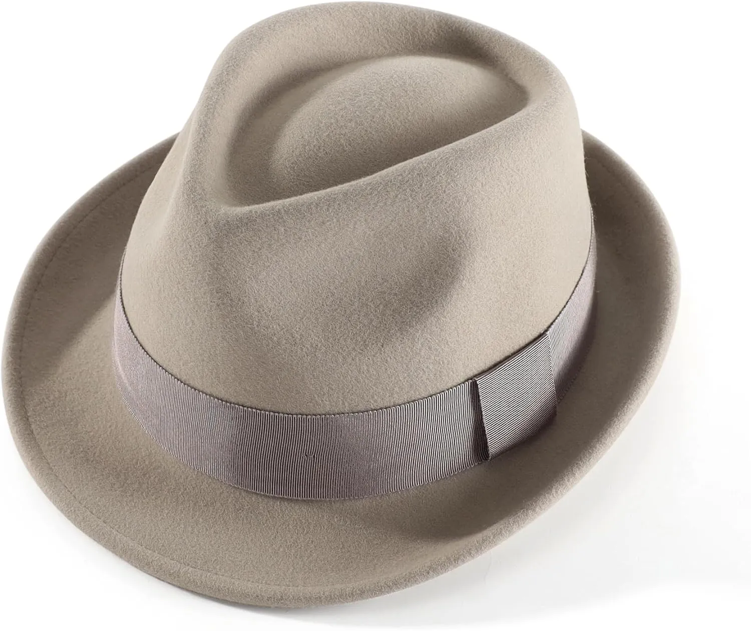 Home Prefer Men's Wool Felt Winter Hat Short Brim Fedora Hat