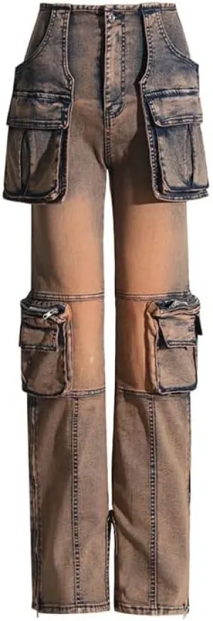 HOT Fashionista Earthy Tinted Cargo Pants Brown, Large