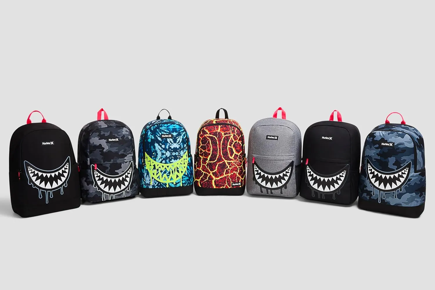 Hurley Unisex-Adults One and Only Backpack, Black Shark Bite, Large
