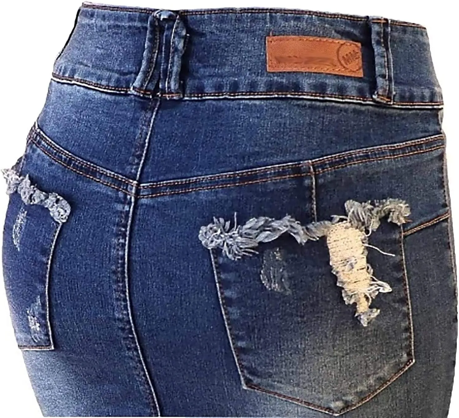 Jack David Women's Plus Size Blue Wash Soft Curvy Stretch Denim Jeans Skirt 1X 2X 3X