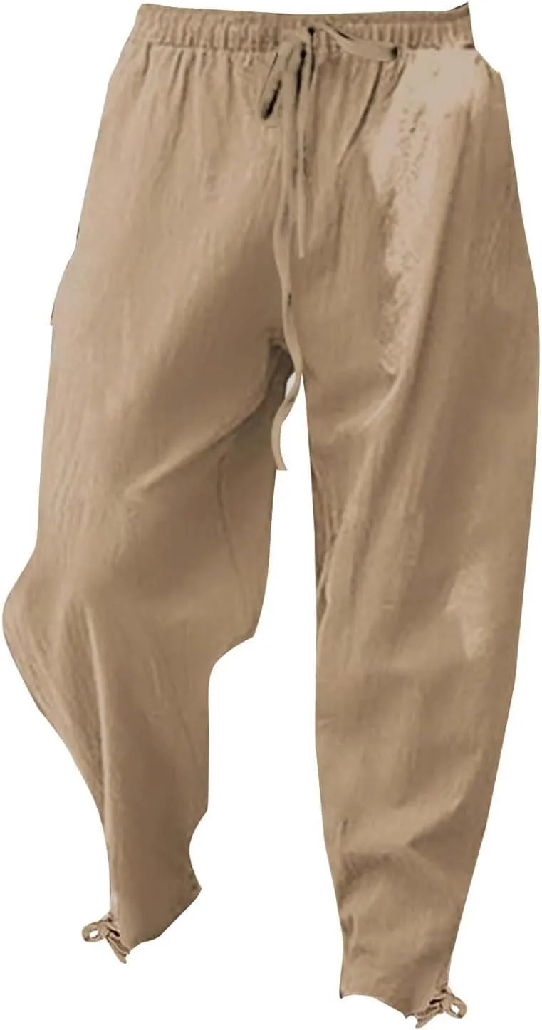 Japanese Pants Men Casual Baggy Anime Print Joggers Sweatpants Elastic Drawstring Tapered Boho Hippie Harem Pants